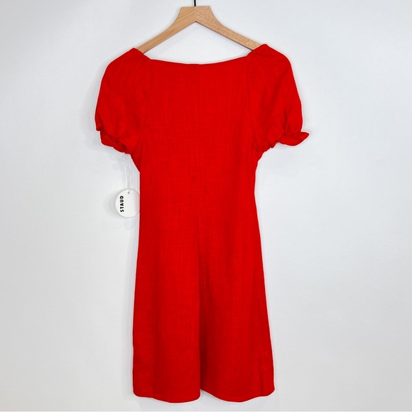Staud Red Mini Button front Dress - Picture 11 of 12